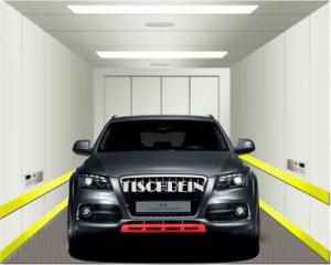 China 5000-10000kg VVVF Drive Durable Automobile Elevator Commercial Car Elevator Two Operation Panels Inside Cabin Low Noise on sale