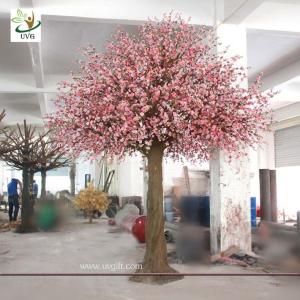 Wholesale UVG CHR058 Latest wedding decoration pink indoor artificial peach blossom tree 15ft high from china suppliers
