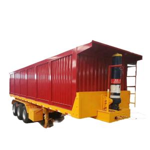 Wholesale 50 tons 3 axle self discharge tipping truck trailers with and HAVY hydraulic cylinder from china suppliers