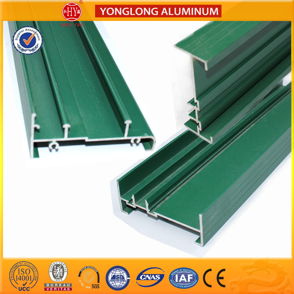 Square Green Powder Coated Aluminum Alloy Extrusion With Strong Stability