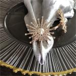 Pearl Napkin And Ring Set Flower Ray Gold Metal 6cm