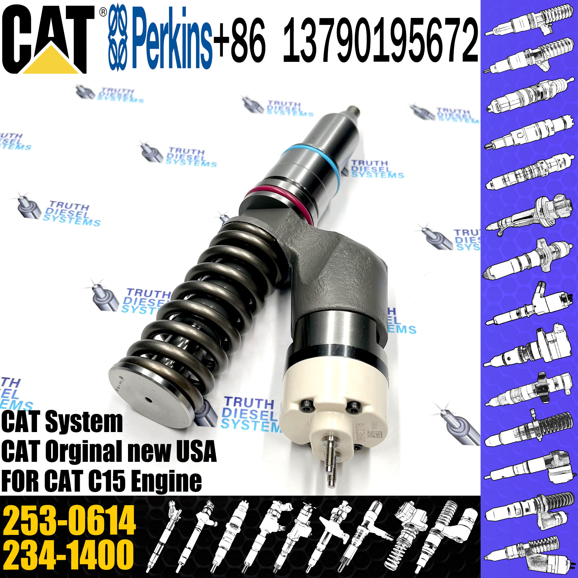 Diesel Injector 253-0614 232-1199 249-0709 235-1401 235-1400 294-3500 356-1367 356-1373 Common Rail Injector