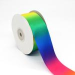 Thermal Transfer Double Faced Silk Ribbon With Logo Rainbow Double-sided Gift