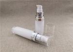 White Acrylic Dispenser Bottles , Straight Round Airless Lotion Pump Bottles