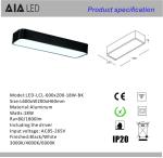 18W hot sale painting white 600mm ceiling mounted office ceiling lighting for