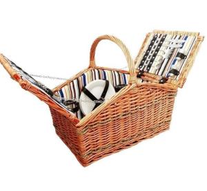 Wholesale Natural Willow Wicker Picnic Basket Cheap Lunch Bags Outdoor Lunch Basket from china suppliers