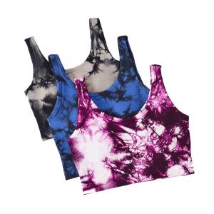 Wholesale Oem Factory Manufacturer Custom Logo Sports Bras Tie Dye Seamless Cropped Tank Top from china suppliers