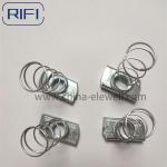 Silver Carbon Steel Unistrut Pring Nut With Customise Hole Size