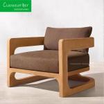 Water-resistant Fabric Cushion Excellent Natual Teak Outdoor Sofa Set Teak
