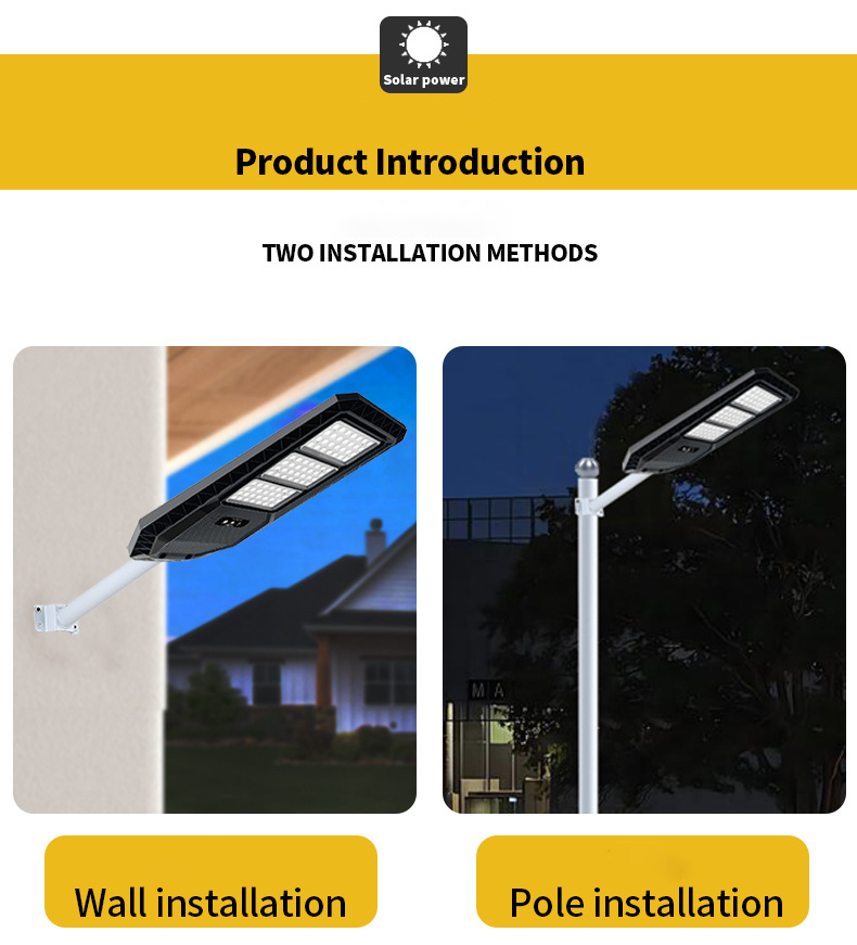 Split-Type Solar Street Light with Die-Cast Aluminum Housing and Monocrystalline Solar Panel for High Lumen Output and LiFePO4 Battery