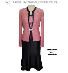 Wholesale Long sleeves bright pink women elegant skirt suits from china suppliers