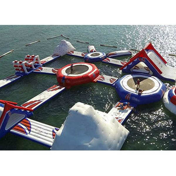 Popular Floating Inflatable Island , Aquatic Inflatable Water Park Equipment For Adult