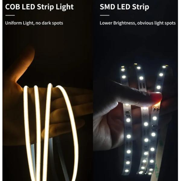 DC 12V 24V 5V Ultra Narrow 3mm Dotless COB LED Strip Light for Flexible Lighting