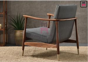 Wholesale Brown Leather Single Sofa Chair Ash Wood Frame With Copper Feet 73 * 68 * 85cm from china suppliers
