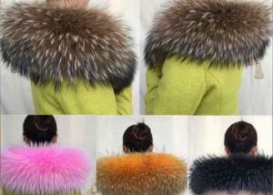 Wholesale Oversized Genuine Raccoon Fur Collar Detachable Warmer Soft For Winter Jacket from china suppliers