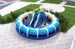 Round Sea World 0.55mm Plato Inflatable Jumping Theme Park