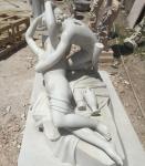 Stone couple statue Psyche revived by the kiss of Love marble sculpture,stone