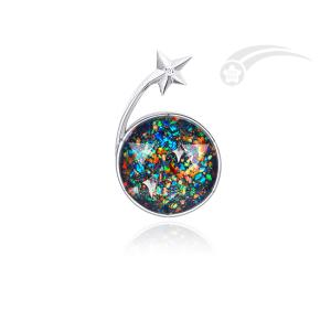 Wholesale Shooting Star Of David Pendant Silver 20mm Meteorite Galaxy Pendant from china suppliers
