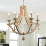 Solid wood chandeliers nordic turquoise lighting loft decor living room coolest
