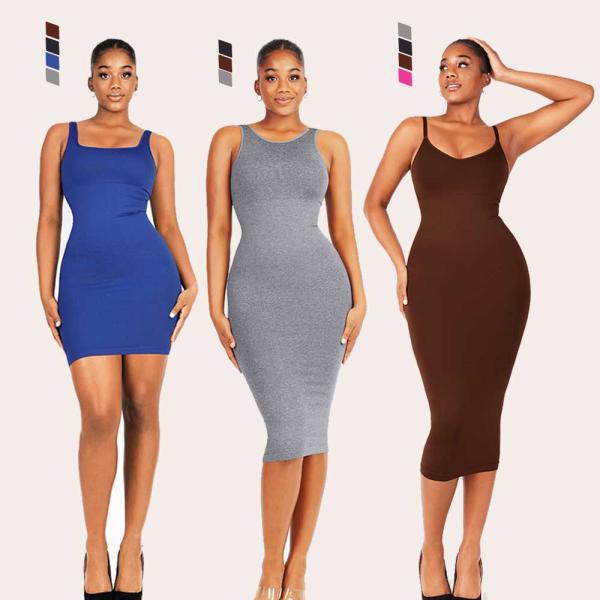 Women's Elegant Bodycon Dress in Satin Fabric with Custom Logo and Pencil Silhouette