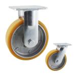 125mm PU Wheel Top Plate Braked Swivel Castors Tread On Type