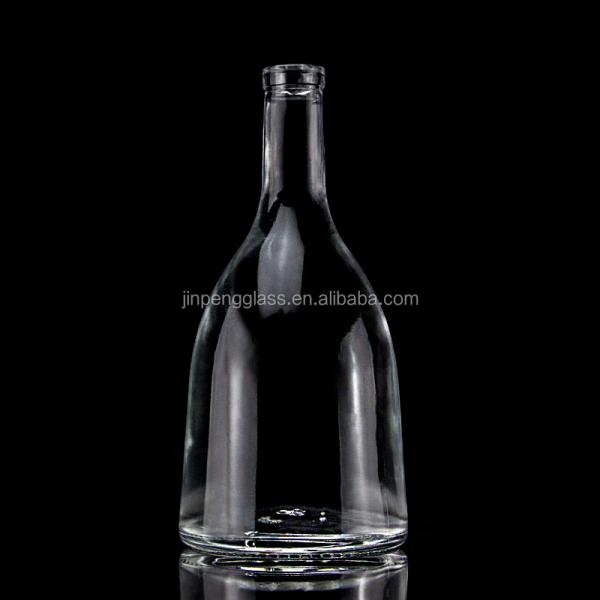 500ml Champagne Bottle With Matte Finish Unique Design Copper Coated Glass Collar