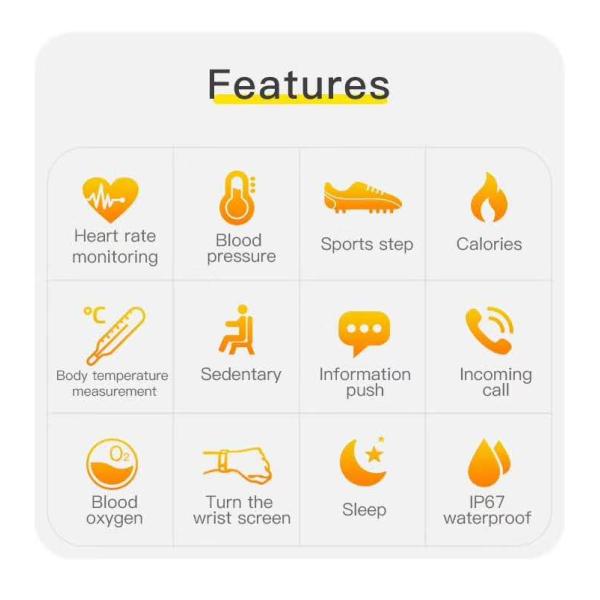 New High Quality T23 Huawei Style Full Screen Touch Smart Watch With Body Temperature