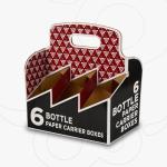 Varnishing 6 Bottle Carrier Cardboard TakeAway Pantone Corrugated Boxes Printing
