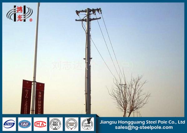 Steel Tubular Poles 35ft Transmission Line Steel Tubular Pole With Flange