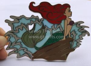 Wholesale Custom design metal beauty Laepl Pin with wholesale and satained glass from china suppliers