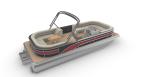 Aluminum Pontoon Party Boat 6.4m Length For Family Outings And Fishing Trips