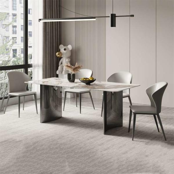 Customized Luxury Round Extendable Dining Table With Chairs