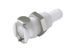 Wholesale POM Quick Connect Fluid Coupling Hose Barb Natural White With Vavle from china suppliers