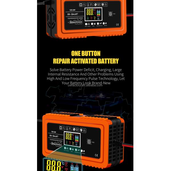 12V/20A Intelligent Repair Type Automatic 9-Stages LCD Car Battery Charger for Dry Wet Lead Acid Battery Power Charging