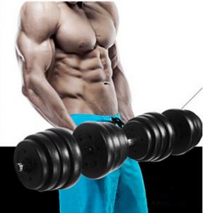 Wholesale export quality black cement dumbbell set for weight training from china suppliers