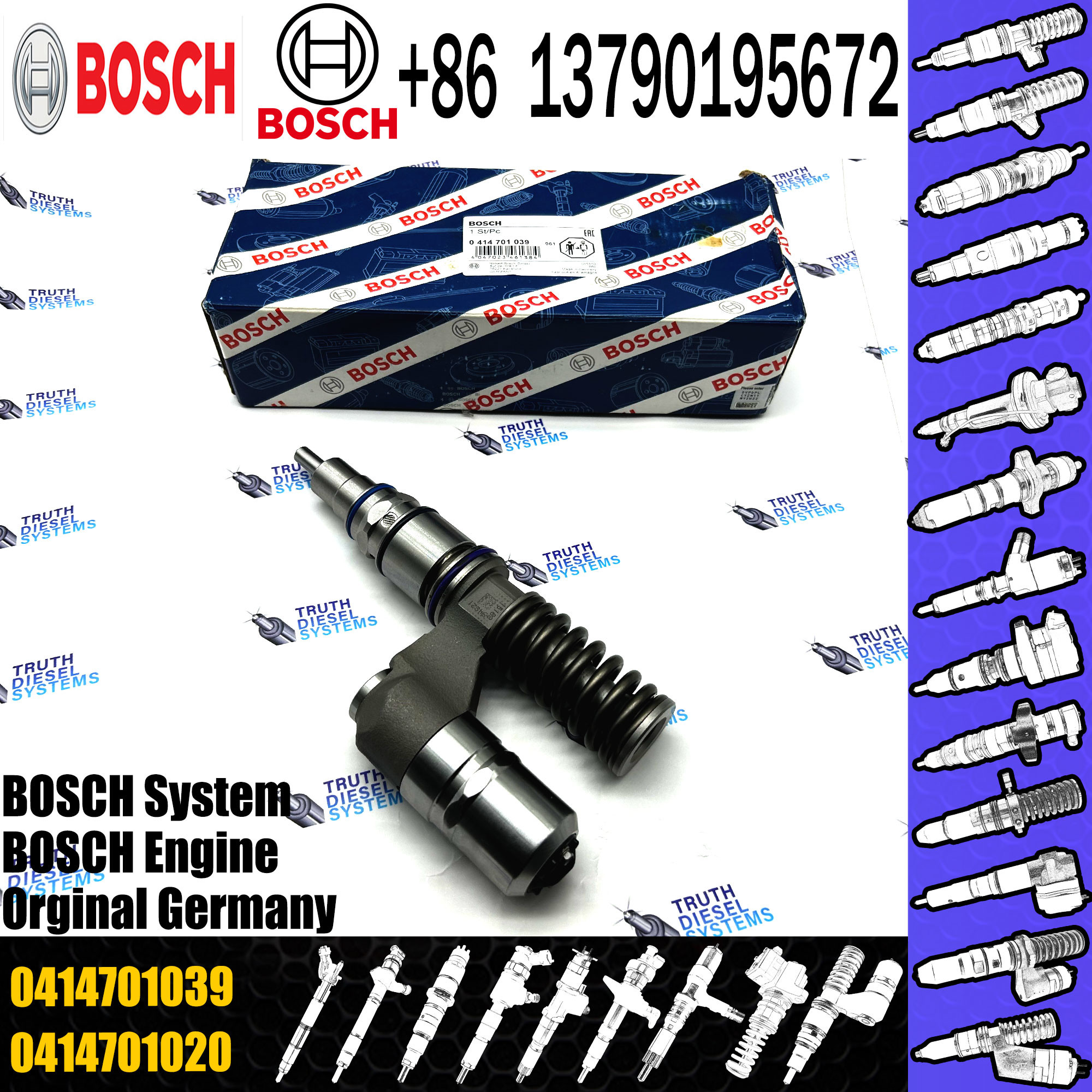 Fuel Injector 0414701038 0414701039 0414701063 For SCANIA Injector R500 1548472 1766553 1539350