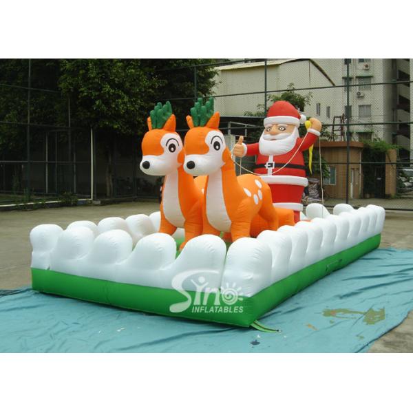 Outside Christmas Inflatables Jingle Bells / Father And Reindeers Running