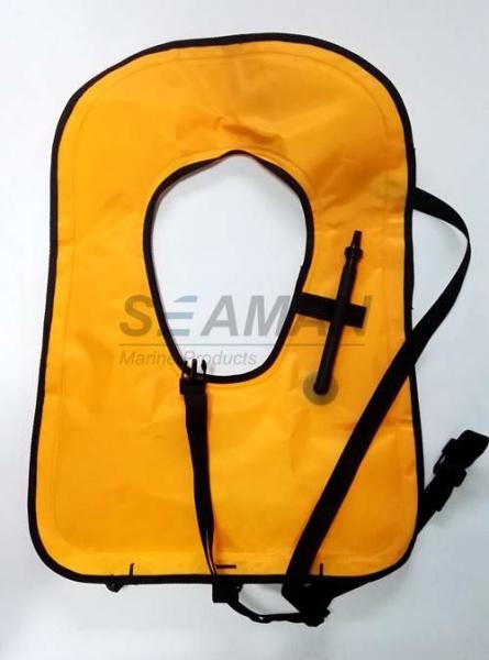 Neon Yellow Free Diving Inflatable Life Vests Buoyancy Snorkel Vest Water Safety