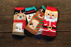 Wholesale Fancy cartoon christmas patterned design winter cotton socks for women from china suppliers