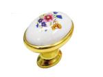 Kitchen Cupboard Door Knobs Ceramic Handles Antique Bronze Oval Porcelain