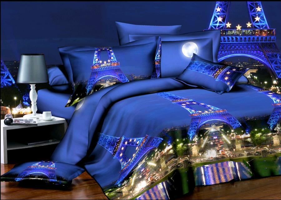 Home Customized Color Microfiber Quilt Cover Bed Sheet Bedding Set with Digital Print