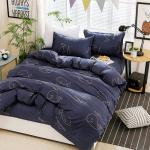 All-Season 4-Piece Bedding Set Princess and Curtains Stonewashed Linen for Kids