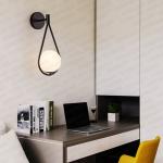 Mdern Glass ball wall scones bedside Bedroom Brass Gold Color Minimalist wall