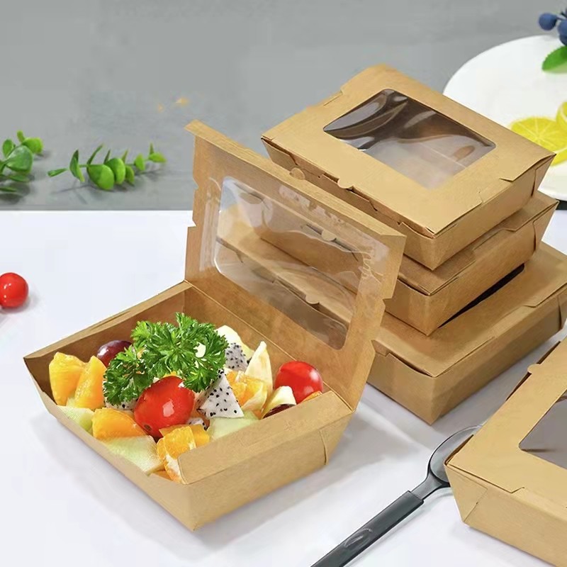 500-1000ml Fast Food Takeaway Boxes With CMYK/Pantone Printing Food Container Paper Box