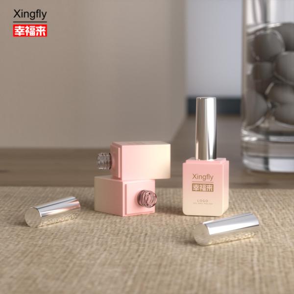 Gel Polish Square Bottle 13ml UV Gel Empty Square Nail Polish Bottle With Brush