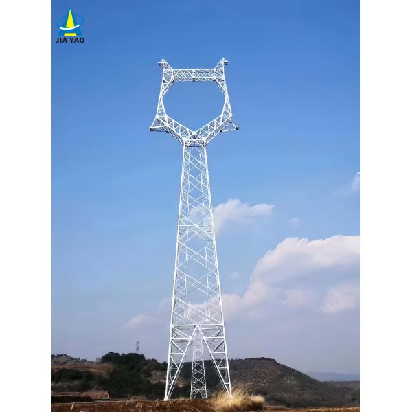 110 Kv Tower Galvanized Flanged Big Power Line Towers Single Tube Transmission Line Monopole Tower