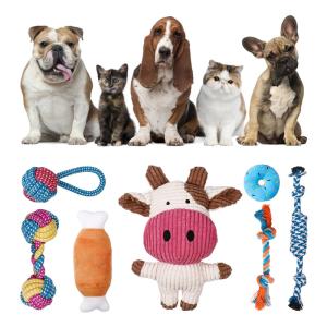 Wholesale Cat Sound Plush Toy Set Silicone Rope Interactive Plush Dog Toys from china suppliers