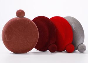 Wholesale Laser Welding Velvet Hip Flask 5 Oz Round Wine Pot Simplicity Style from china suppliers