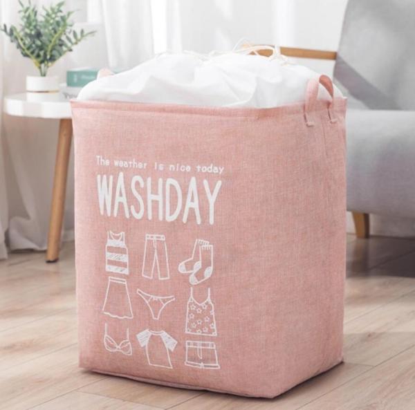 White Kids Baby Cotton Canvas Fabric Storage Bin Dirty Cloth Toys Collecting