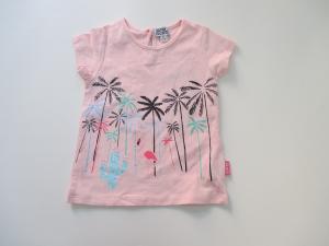 Wholesale Pink Baby Girl Tees Summer Short Sleeve Tropical Palm Print from china suppliers